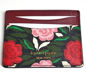 NWT Kate Spade NY Morgan Rose Garden Cardholder ID Case Floral Black Multi - Picture 1 of 3