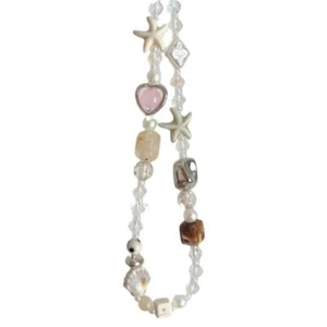 Handmade Phone Wrist Strap Star Pearl Phone Charms Cute Beaded Phone Chain - Photo 1 sur 8