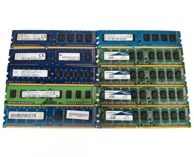 Lot of 10 Assorted Brands 4GB DDR3 Desktop RAM Memory Modules PC3L - Image 1 of 4