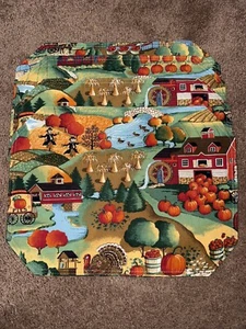 4 Vintage Joan Kessler Concord Fabrics Fall Harvest Placemats Farmhouse Handmade - Picture 1 of 6