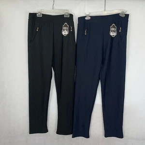 Women's Bersca Bundle of 2 Dress Pants Navy/Black Size 2XL/3XL (fits like M/L) - Picture 1 of 9
