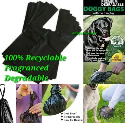 Poop Bags Fragrance Degradable Doggy Cat Pooh Pooper Nappy Waste Bag Tie Handles