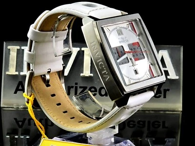 Invicta Men S1 Rally Multicolor Dial Chronograph Quartz 45mm White Leather Watch - Image 1 of 4