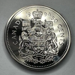 1994 Canadian 50 Cent Piece Proof-Like Coin. Uncirculated Beautiful Shiny Coin!! - Picture 1 of 5