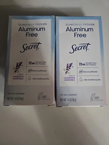 Secret Aluminum Free 72HR Dry Solid Deodorant, Lavender & Chamomile Lot Of 2 - Picture 1 of 2
