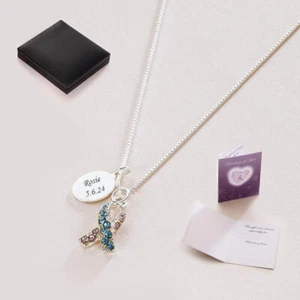 Plata de Ley Bebé Pérdida Collar, Personalizado con Grabado, Simpathy Regalo - Imagen 1 de 9