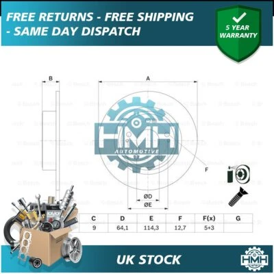 Fits Honda HR-V Vezel 1.5 1.6 D 1.8 HMH Rear Brake Disc 42510T7WA02 42510T7A000 - Image 1 of 4