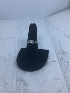 925 Sterling Sliver Crystal Ring Birthstone White Size 7 - Picture 1 of 6