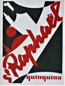 Original Vintage Posterdruck ST.RAPHAEL APERITIF 1952 Wolf - Bild 1 von 1