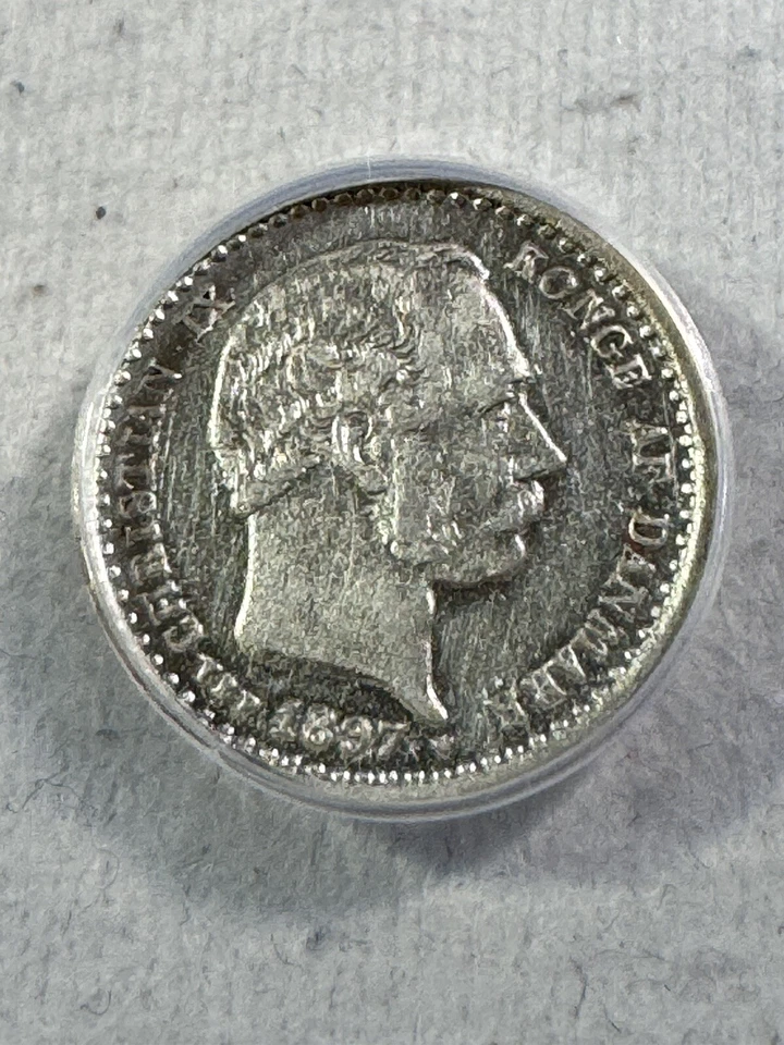1897 Denmark 10 Ore Small Silver Coin Graded XF 45 Details Cleaned by ANACS - Image 1 of 4