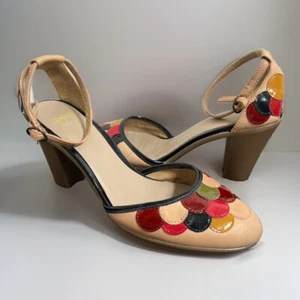 Camper Colourful Patent Leather Low Block Heel Ankle Strap Size 6.5 - Picture 1 of 18