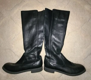 Lacoste Rosemont Black Leather Tall Boots Womens Size 7.5 - Picture 1 of 11