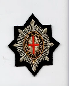 Embroidered Bullion Wire Honi-Soit-Qui-Mal-Y-Pense Cross Blazer Badge Patch (07) - Picture 1 of 1