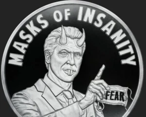 Masks Of Insanity 2022 a prueba de plata de 1 oz certificado de autenticidad .999 Pure Box Silver Shield Limited - Imagen 1 de 11