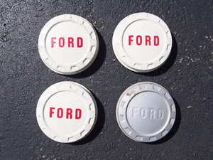 1961-1966 FORD F100 F150 Truck Bottle Cap Hubcap Dog Dish 8" Clip Set Of 4 - Picture 1 of 10