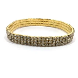 Cadena de pies 3 filas circonias dorado elástica con goma 22 - 25 cm - Imagen 1 de 1