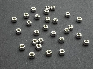 Sterling Silver .925 Rondelle spacer Beads thick wall 4mm (25) - Picture 1 of 2