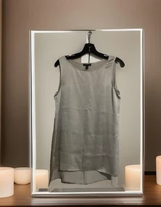 Eileen Fisher 100% SILK Tunic Blouse Top CLASSY New Size Small S/P GORGEOUS - Picture 1 of 7