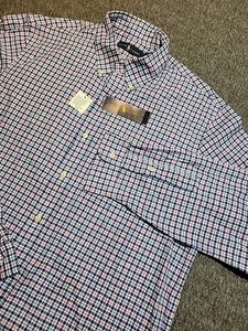 Polo Ralph Lauren Sz XL Long Sleeve Button Down Blue Check Gingham Pink Pony - Picture 1 of 16