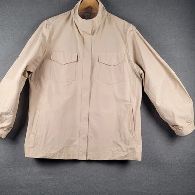 Chicos Jacket 4 (20/22) Windbreaker Snap Front Tan Stand Up Collar - Image 1 of 4