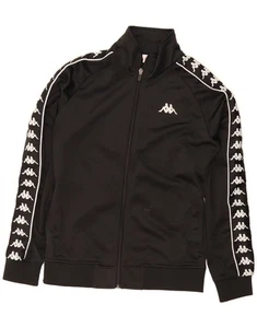 KAPPA Womens Graphic Tracksuit Top Jacket UK 14 Large Black Polyester BH03 - Picture 1 of 5