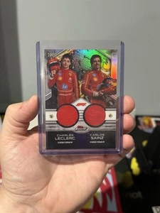 2024 Topps Finest F1 Charles Leclerc Carlos Sainz Ferrari Dual Relic #20/75 - Bild 1 von 2