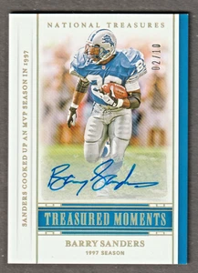 Barry Sanders 2020 Treasures Autograph #2/10 Detroit Lions HOFer Perfect Auto - Bild 1 von 2