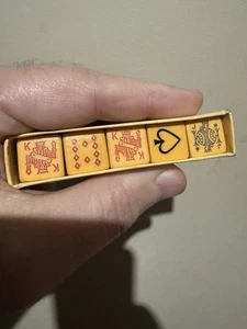 30er Jahre Lindops Butterscotch Bakelit 5er SET POKER WÜRFEL in OVP - Bild 1 von 4