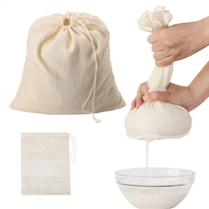 Straining Cheese Cloth Reusable Nut Milk Bags New Filter Strainers Bag - Picture 1 of 15