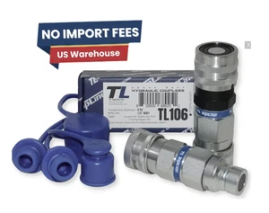 TL106 1/2" Flat Face to Ag Hydraulic Quick Connect Adapter Set ISO16028–5675 - Picture 1 of 7