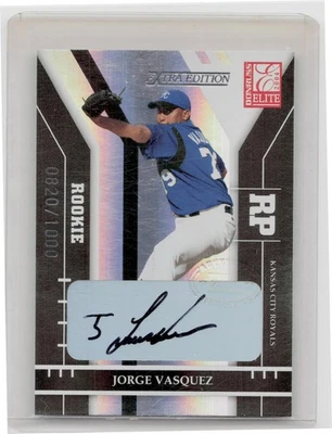 2004 Donruss Elite Extra Edition Jorge Vasquez AU RC SN1000 #256 Royals - Image 1 of 2
