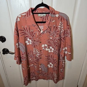 Tommy Bahama Hawaiihemd Herren XL Extra Large rot geblümt 100% Seide Camp Aloha - Bild 1 von 5