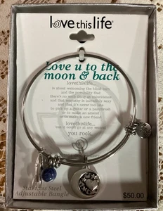 Neu Love This Life verstellbares Armband Love You to The Moon And Back - Bild 1 von 3