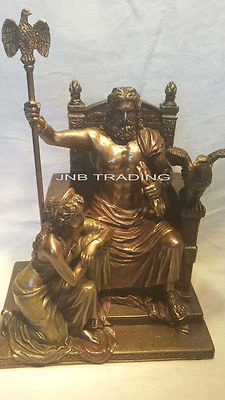 NUEVO Zeus y escuchar en el trono estatua escultura estatuilla mitología griega Foto 1 de 4