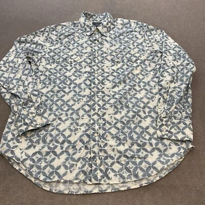 Lucky Brand Hemd Herren Größe Large blau Azteken Southwestern Diamant Perlen Druckknopf - Bild 1 von 13