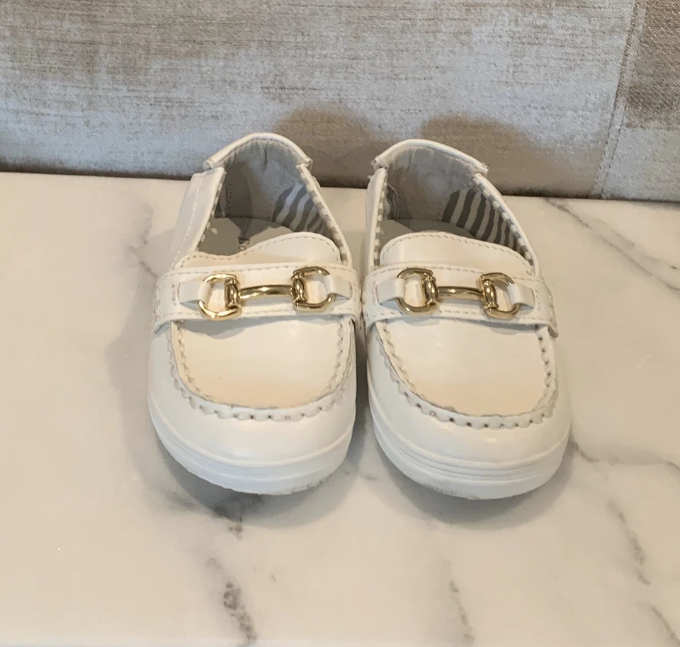 Mocasín Cole Haan bebé/niño pequeño oro blanco caballo talla 4 Foto 1 de 4