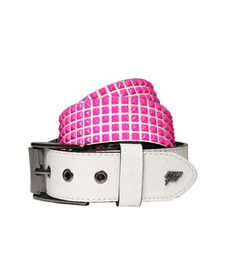 Devoid Studded Leather Belt White - Lowlife - Picture 1 of 7