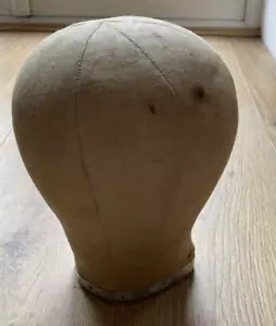Maniquí cabeza peluca sombrero bloque vintage de tela de lona sombrerería, 20,75" aprox. - Imagen 1 de 6