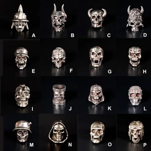 White Copper Skull Knife Bead Paracord Lanyard Bead for Keychain Charm Pendant - Picture 1 of 101