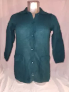 Sutton Studio Womens Button Front Lambs Wool Sweater Green Size 1X - Picture 1 of 13