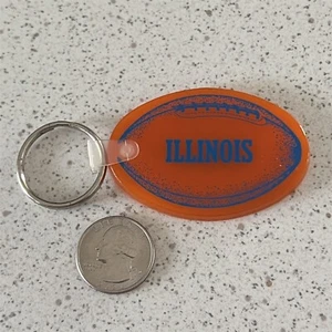 University of Illinois Vintage Football Orange Keychain Key Ring #47734 - Picture 1 of 2