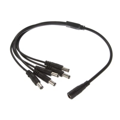 1 Female to 5 Male DC Power Adapter Splitter Cable for CCTV Video Camera 5.5*2.1 - Image 1 of 4