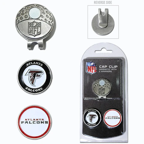 Atlanta Falcons NFL Team Golf Cap Clip with 2 Magnetic Enamel Ball Markers Cover