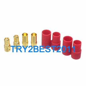 2 pares de conectores dorados a radiocontrol HXT 6 mm 6,0 mm hxt con protector macho/hembra - Imagen 1 de 2