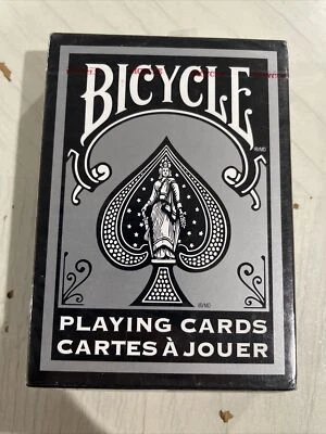 NIP Bicycle Black Silver Poker Playing Cards #1128 BRAND NEW SEALED DECK RARE - Image 1 of 4