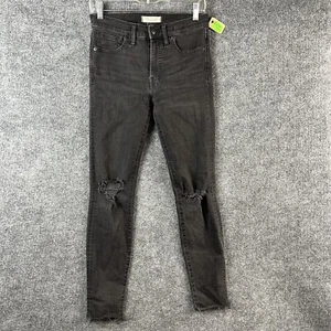 Madewell Jeans Womens 27 Black High Rise Skinny Cotton Stretch Denim Casual - Picture 1 of 15