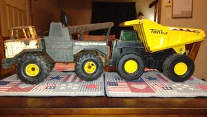 Vintage Metall Tonka Abschleppwagen & Muldenkipper volle Größe - Bild 1 von 6