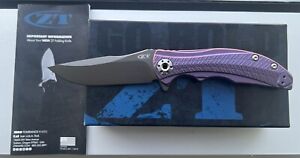 Zero Tolerance RJ Martin 0609PUR Flipper Knife Purple Ti (3.4" Gray DLC) Sprint