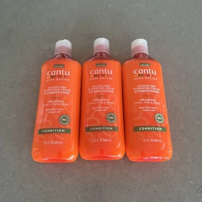 3 Pk Cantu For Natural Hair Sulfate Free Hydrating CREAM CONDITIONER 13.5oz READ - Image 1 of 4