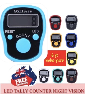 Tally Counter Led light digital electronic  hand Tasbeeh stitch golf Clicker - image 1 of 4